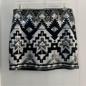 Express sequin mini skirt